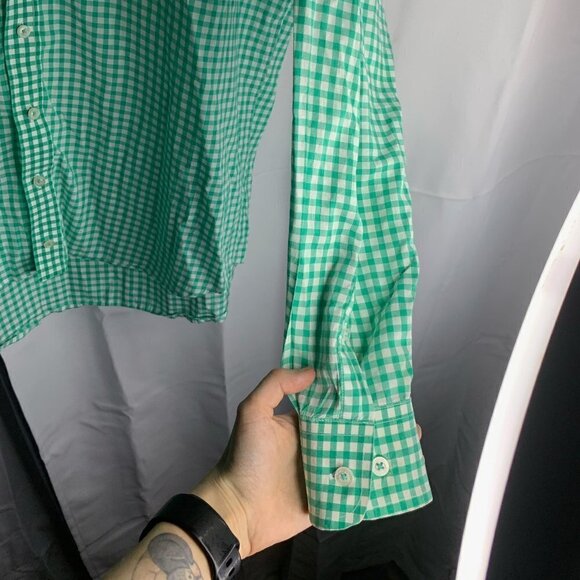 Southern Point Co Shirt Men's XL, Green White Plaid, Hadley Button Down Dog Logo - Picture 3 of 7